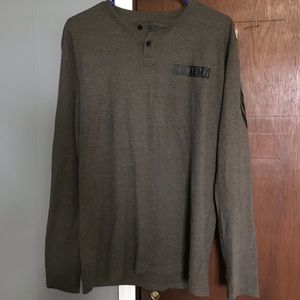 Long sleeve Henley sz Large Army